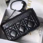 Dior Women CD Medium Dior Caro Bag Black Quilted Macrocannage Calfskin - Imagen 5