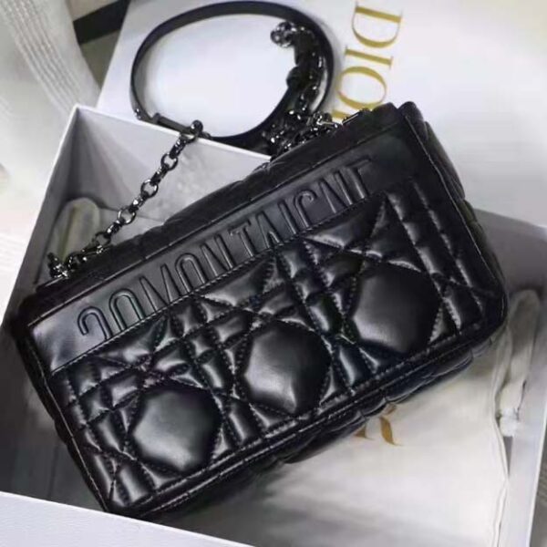 Dior Women CD Medium Dior Caro Bag Black Quilted Macrocannage Calfskin (1)