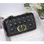 Dior Women CD Medium Dior Caro Bag Black Supple Cannage Calfskin - Image 3