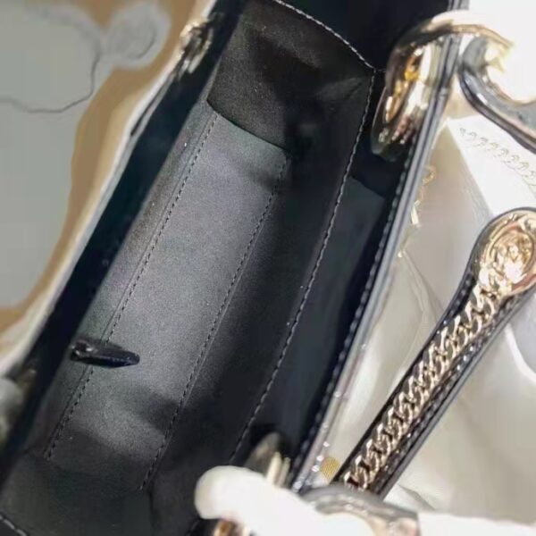 Dior Women CD Mini Lady Dior Bag Black Patent Cannage Calfskin (5)