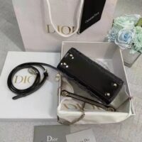 Dior Women CD Mini Lady Dior Bag Black Patent Cannage Calfskin