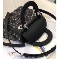 Dior Women CD Mini Lady Dior Bag Black Strass Cannage Satin (8)