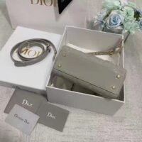 Dior Women CD Mini Lady Dior Bag Gray Patent Cannage Calfskin (1)