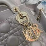 Dior Women CD Mini Lady Dior Bag Opaline Gray Pearlescent Cannage Lambskin – Bild 8