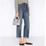 Dior Women CD Mini Lady Dior Bag Opaline Gray Pearlescent Cannage Lambskin – Bild 13