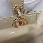 Dior Women CD Mini Lady Dior Bag Pale Yellow Patent Cannage Calfskin – Image 9