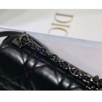 Dior Women CD Small Dior Caro Bag Black Quilted Macrocannage Calfskin (7)