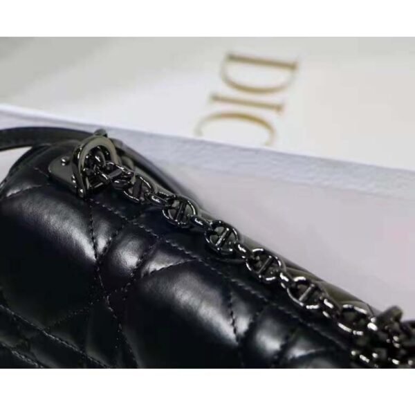 Dior Women CD Small Dior Caro Bag Black Quilted Macrocannage Calfskin (1)