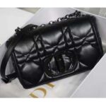 Dior Women CD Small Dior Caro Bag Black Quilted Macrocannage Calfskin - immagine 2