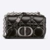 Dior Women CD Small Dior Caro Bag Black Quilted Macrocannage Calfskin