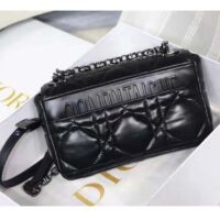 Dior Women CD Small Dior Caro Bag Black Quilted Macrocannage Calfskin (7)