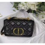 Dior Women CD Small Dior Caro Bag Black Supple Cannage Calfskin - Image 2