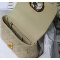 Dior Women CD Small Dior Caro Bag Ivory Supple Cannage Calfskin