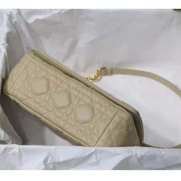 Dior Women CD Small Dior Caro Bag Ivory Supple Cannage Calfskin (11)