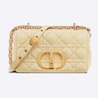 Dior Women CD Small Dior Caro Bag Ivory Supple Cannage Calfskin