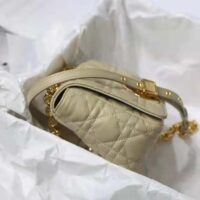 Dior Women CD Small Dior Caro Bag Ivory Supple Cannage Calfskin
