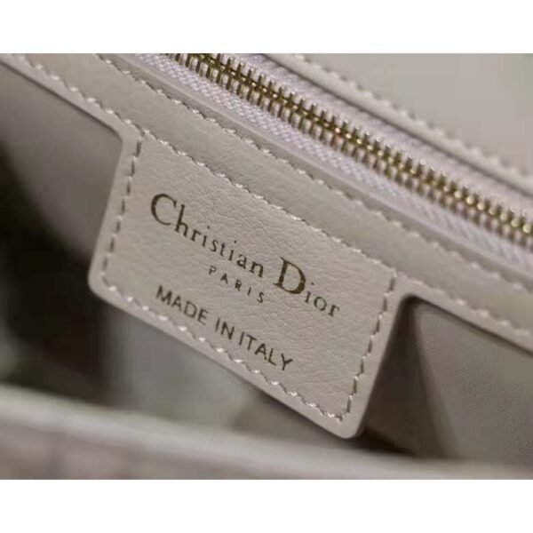 Dior Women CD Small Dior Caro Bag Ivory Supple Cannage Calfskin (7)