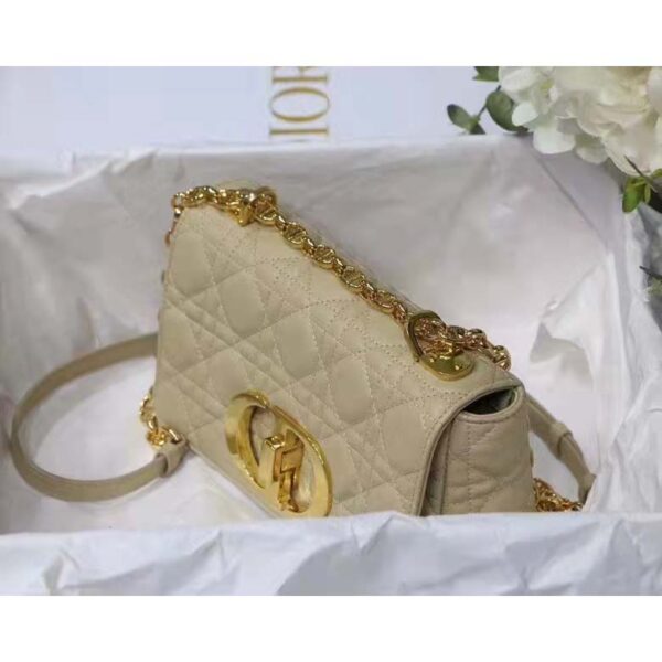 Dior Women CD Small Dior Caro Bag Ivory Supple Cannage Calfskin (8)