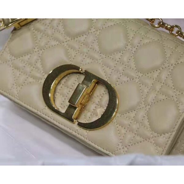 Dior Women CD Small Dior Caro Bag Ivory Supple Cannage Calfskin (9)