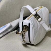 Dior Women CD Small Dior Vibe Hobo Bag White Cannage Lambskin (3)