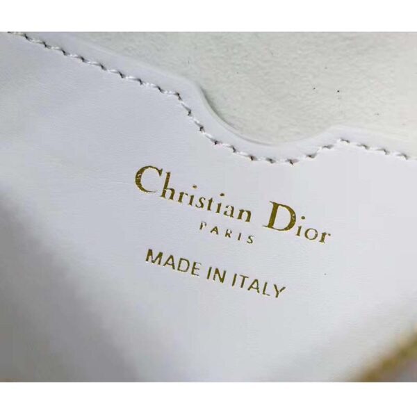 Dior Women CD Small Dior Vibe Hobo Bag White Cannage Lambskin (7)
