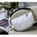 Dior Women CD Small Dior Vibe Hobo Bag White Cannage Lambskin - Image 2