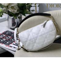 Dior Women CD Small Dior Vibe Hobo Bag White Cannage Lambskin (3)