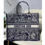 Dior Unisex Large Book Tote Blue Toile De Jouy Reverse Embroidery - Image 2