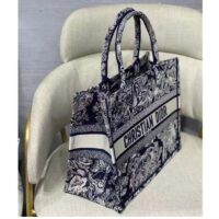 Dior Women Medium Book Tote Blue Toile De Jouy Reverse Embroidery (8)