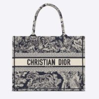 Dior Women Medium Book Tote Blue Toile De Jouy Reverse Embroidery (8)