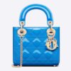 Dior Women Mini Lady Dior Bag Bright Blue Patent Cannage Calfskin