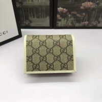 Gucci GG Unisex 1955 Horsebit Card Case Wallet Beige Ebony GG Supreme Canvas (7)