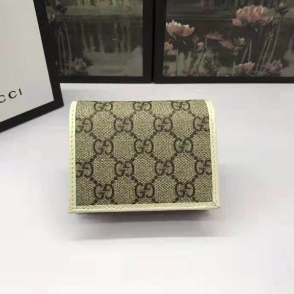 Gucci GG Unisex 1955 Horsebit Card Case Wallet Beige Ebony GG Supreme Canvas (4)