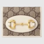 Portafoglio porta carte Gucci GG Unisex 1955 Horsebit Beige Ebony GG Supreme Canvas