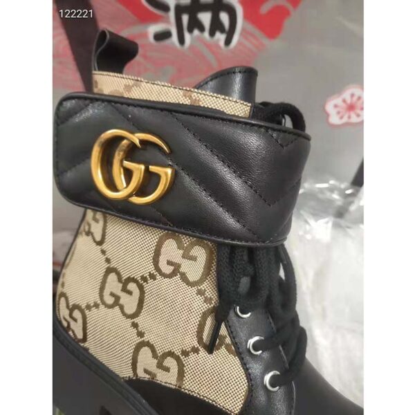 Gucci GG Women’s Ankle Boot Double G Beige Ebony Maxi GG Canvas (1)