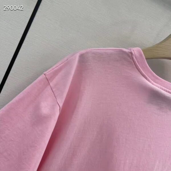 Gucci Men GG Interlocking G Heart T-Shirt Pink Cotton Jersey Crewneck Oversize Fit (11)