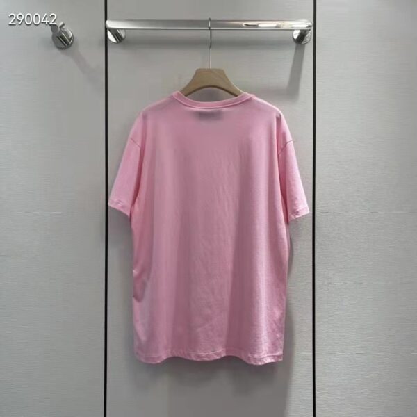 Gucci Men GG Interlocking G Heart T-Shirt Pink Cotton Jersey Crewneck Oversize Fit (2)