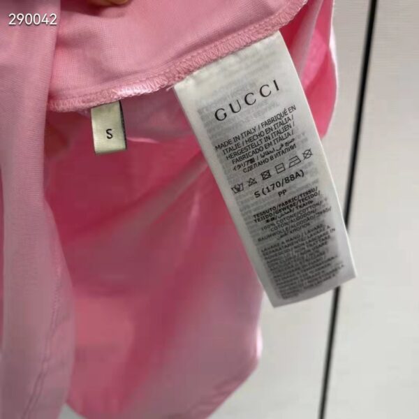 Gucci Men GG Interlocking G Heart T-Shirt Pink Cotton Jersey Crewneck Oversize Fit (5)