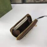 Gucci Unisex 1955 Horsebit Card Case Wallet Beige Ebony GG Supreme Canvas – Bild 6