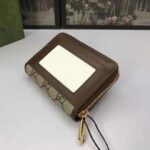 Gucci Unisex 1955 Horsebit Card Case Wallet Beige Ebony GG Supreme Canvas – Bild 5