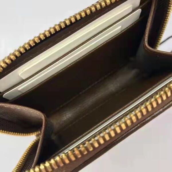 Gucci Unisex 1955 Horsebit Card Case Wallet Beige Ebony GG Supreme Canvas (5)