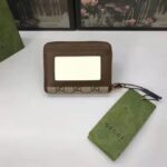 Gucci Unisex 1955 Horsebit Card Case Wallet Beige Ebony GG Supreme Canvas – Bild 7