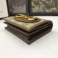 Gucci Unisex 1955 Horsebit Key Case Wallet Beige Ebony GG Supreme Canvas (2)