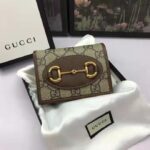 Gucci Unisex 1955 Horsebit Key Case Wallet Beige Ebony GG Supreme Canvas - Image 8