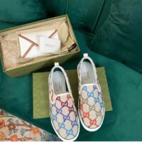 Gucci Unisex Espadrille Multicolor GG Linen Canvas Cord Platform Rubber Bottom (3)