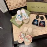 Gucci Unisex GG Espadrille Slides Multicolor GG Linen Canvas 2cm Heel - Imagen 12