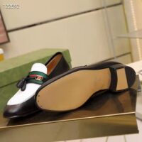 Gucci Unisex GG Loafer Web Interlocking G White Black Leather Green Red Web (1)