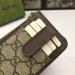 Gucci Unisex GG Ophidia Card Case Beige Ebony GG Supreme Double G - Image 7