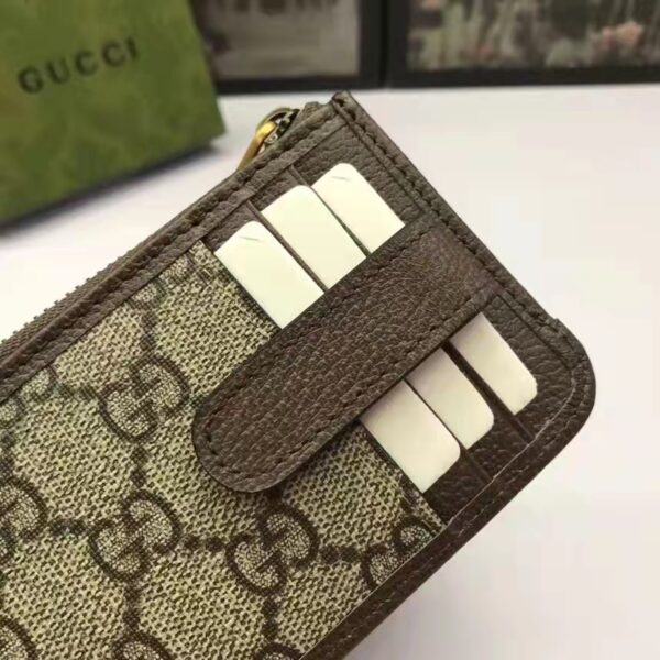 Gucci Unisex GG Ophidia Card Case Beige Ebony GG Supreme Double G (6)