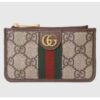 Gucci Unisex GG Ophidia Card Case Beige Ebony GG Supreme Double G